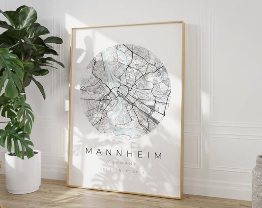Mannheim Poster | Karte kreisförmig