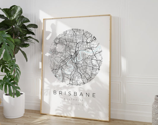 Brisbane Poster | Karte kreisförmig