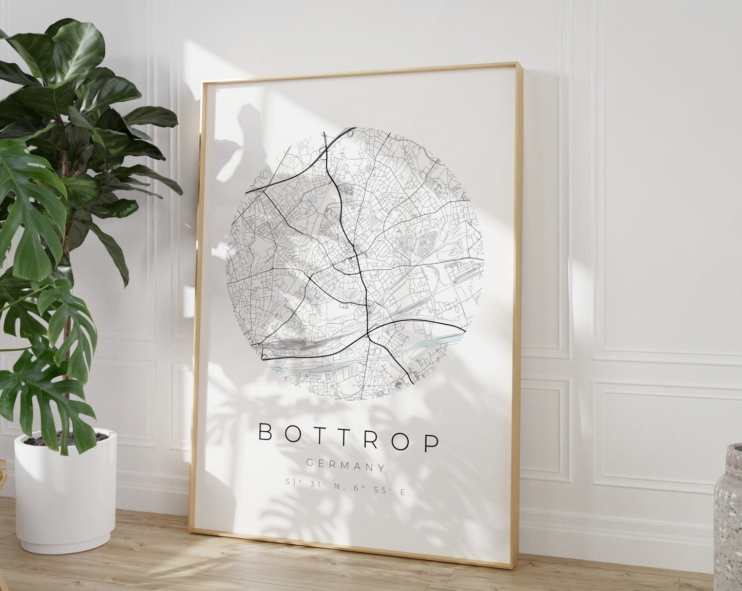 Bottrop Poster | Karte kreisförmig