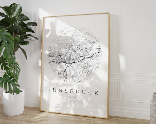 Innsbruck Poster | Karte kreisförmig