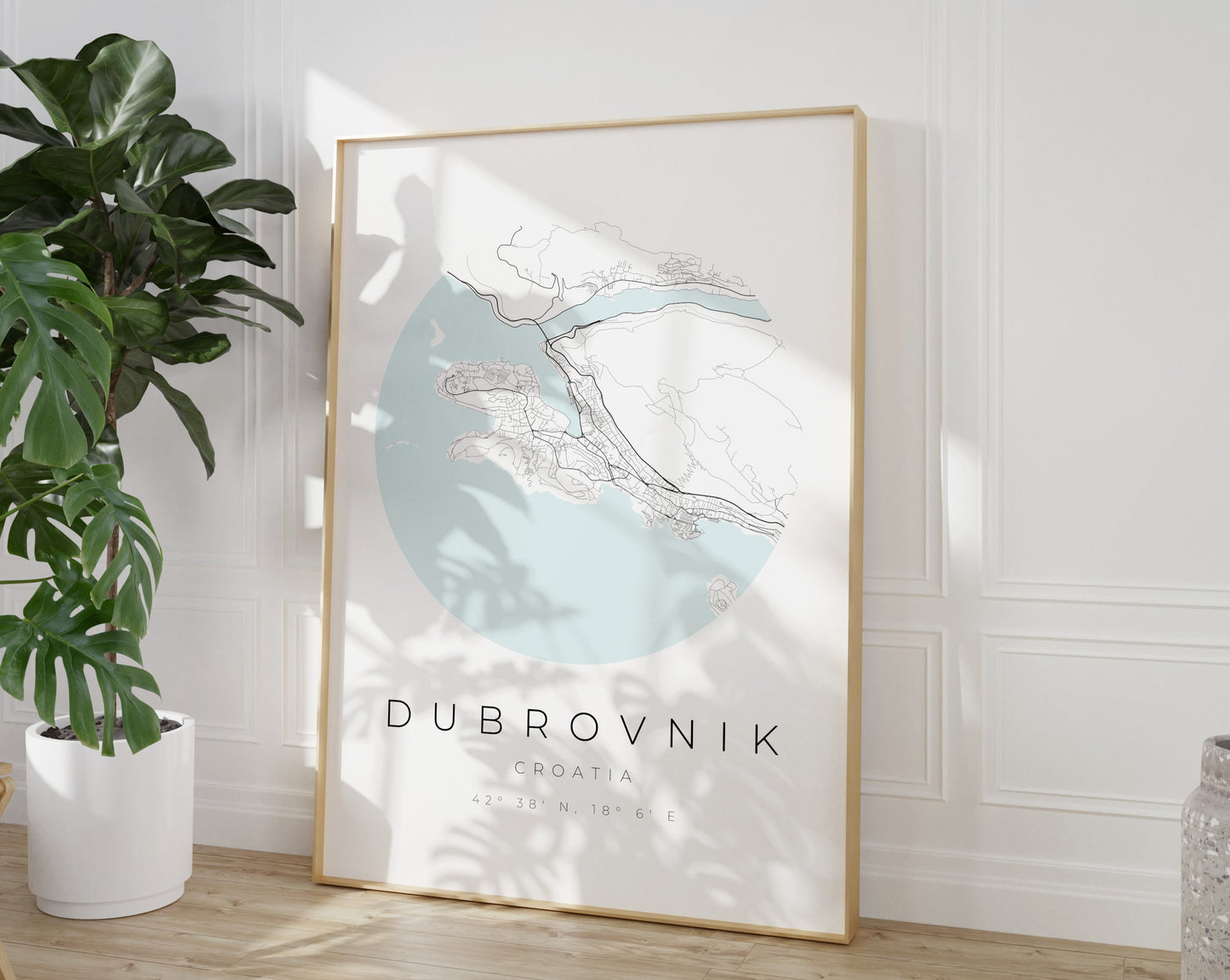 Dubrovnik Poster | Karte kreisförmig