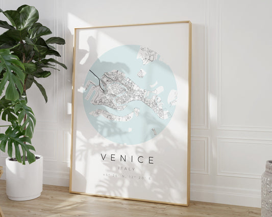 Venedig Poster | Karte kreisförmig