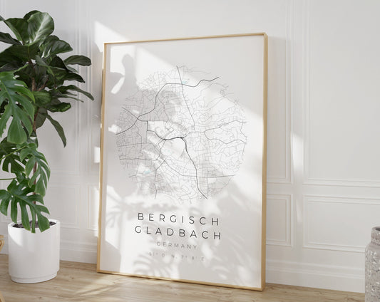 Bergisch Gladbach Poster | Karte kreisförmig