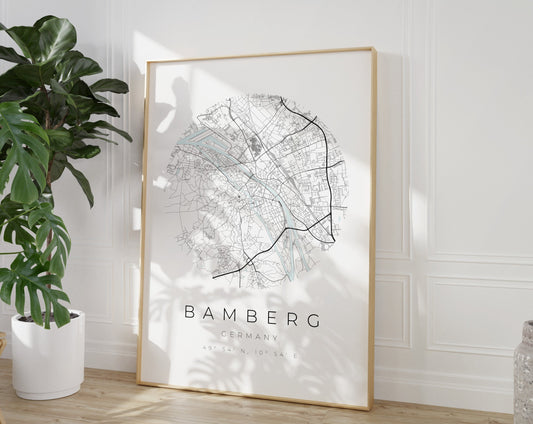 Bamberg Poster | Karte kreisförmig