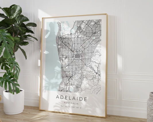 Adelaide Poster | Karte rechteckig