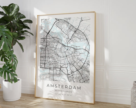 Amsterdam Poster | Karte rechteckig