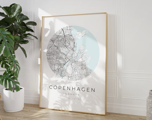 Kopenhagen Poster | Karte kreisförmig