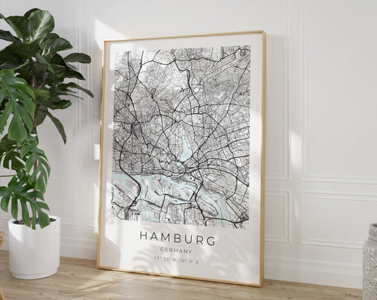 Hamburg Poster | Karte rechteckig