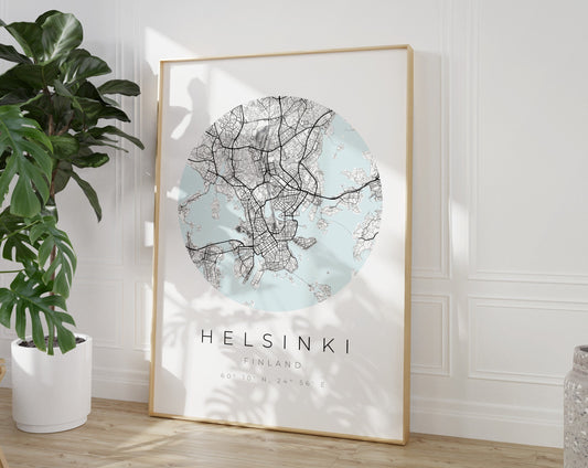 Helsinki Poster | Karte kreisförmig