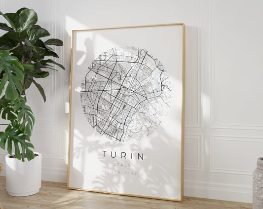 Turin Poster | Karte kreisförmig