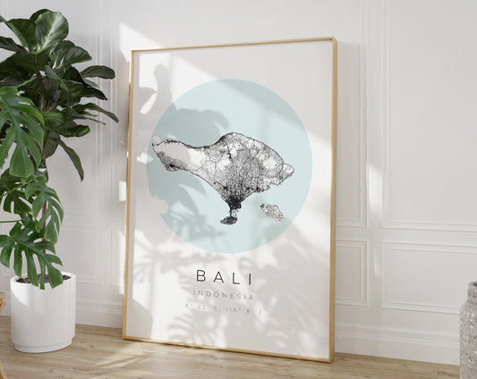 Bali Poster | Karte kreisförmig