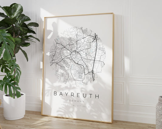 Bayreuth Poster | Karte kreisförmig