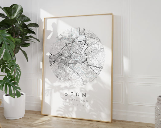 Bern Poster | Karte kreisförmig