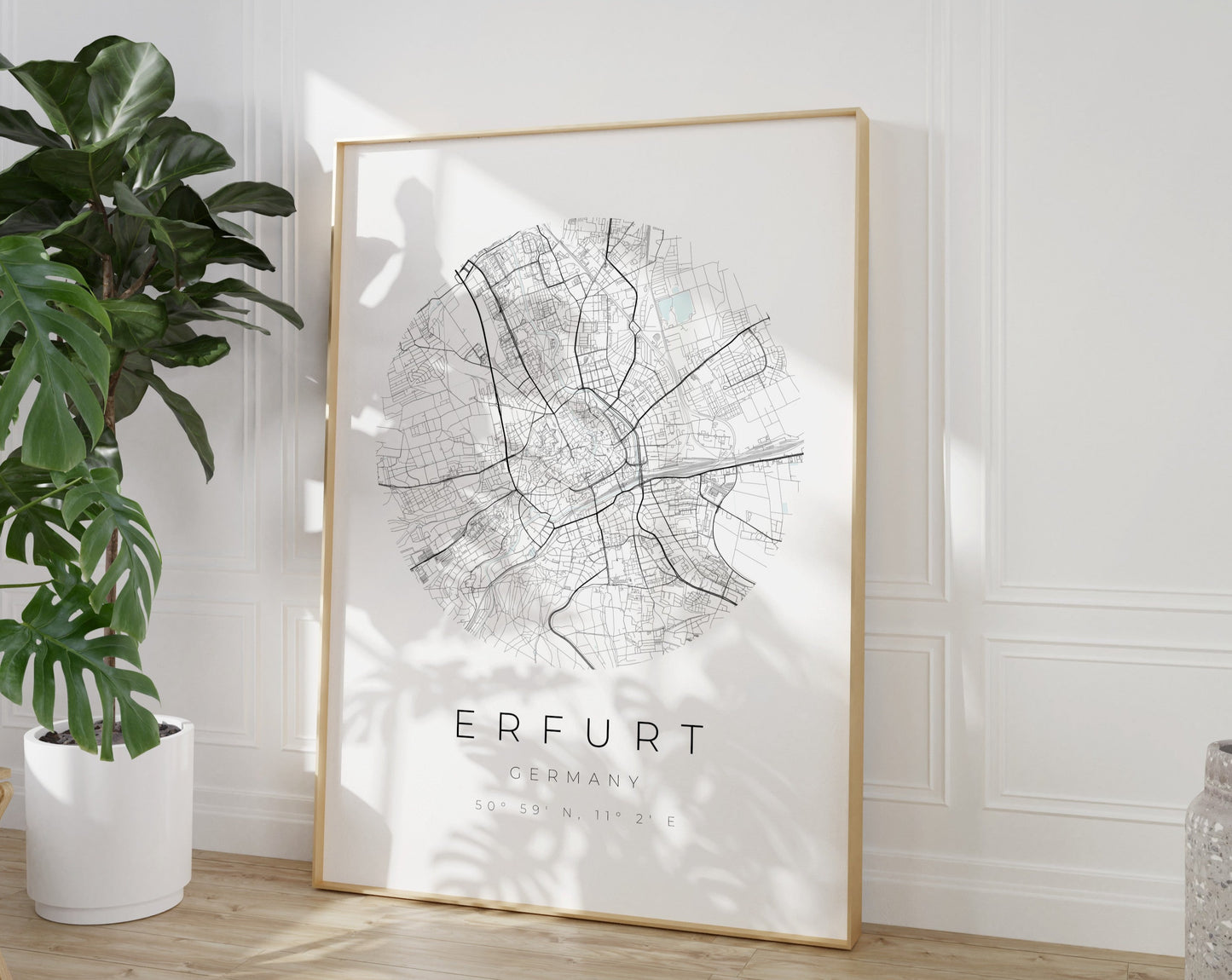 Erfurt Poster | Karte kreisförmig