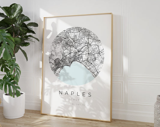 Neapel Poster | Karte kreisförmig