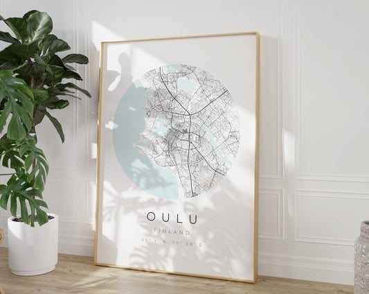 Oulu Poster | Karte kreisförmig