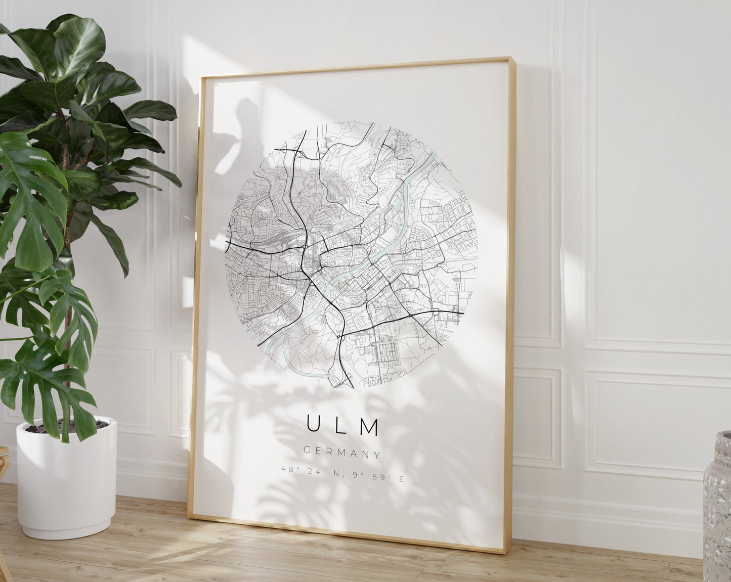 Ulm Poster | Karte kreisförmig