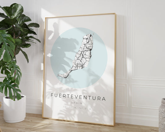 Fuerteventura Poster | Karte kreisförmig