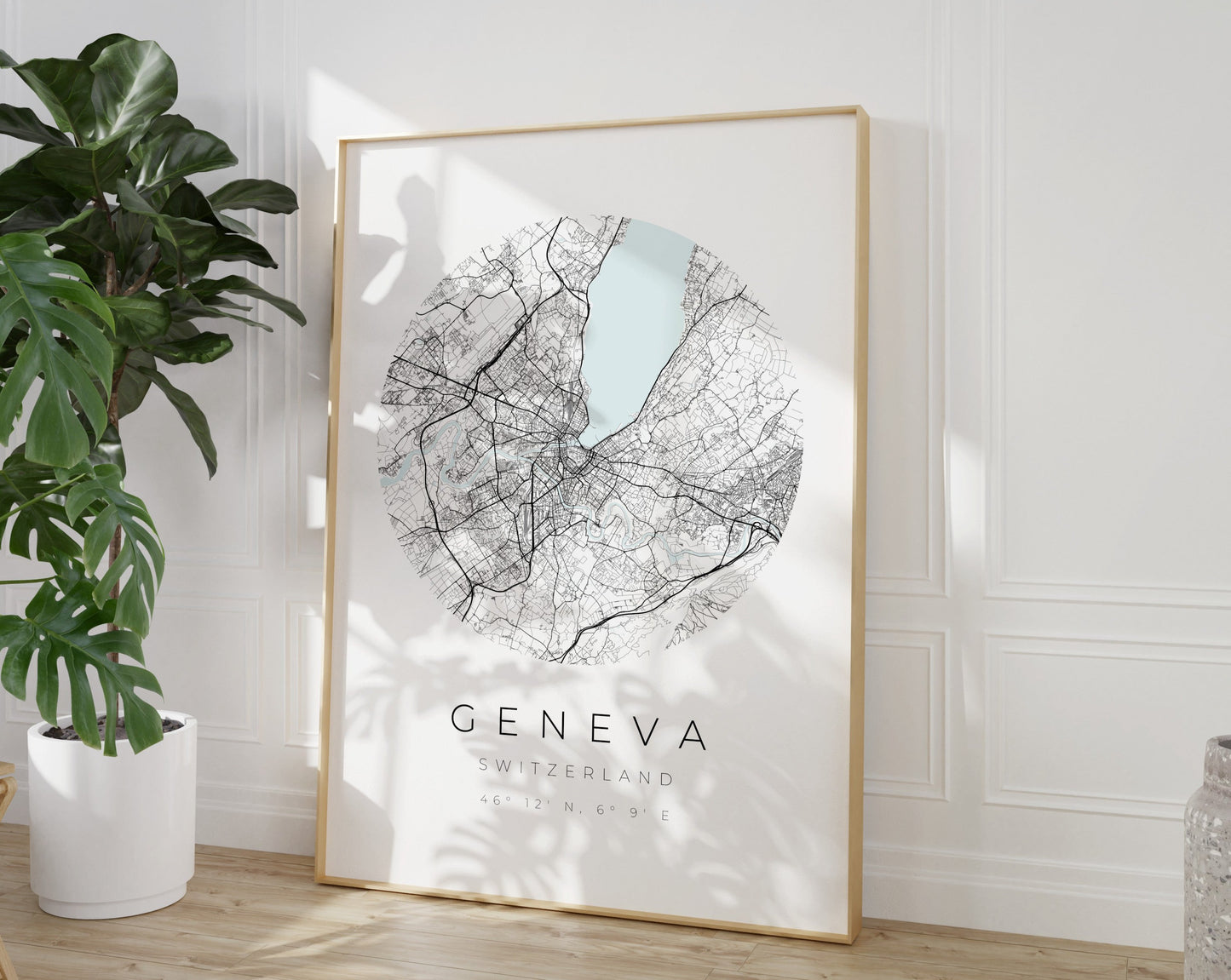 Genf Poster | Karte kreisförmig