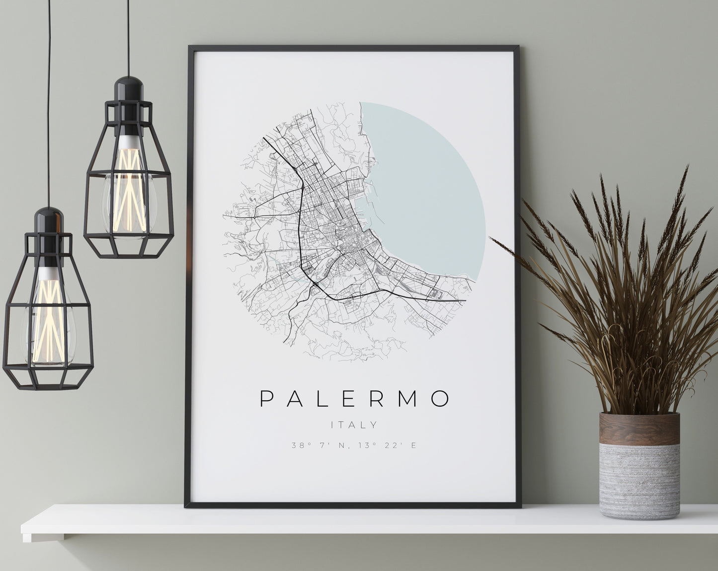Palermo Poster | Karte kreisförmig
