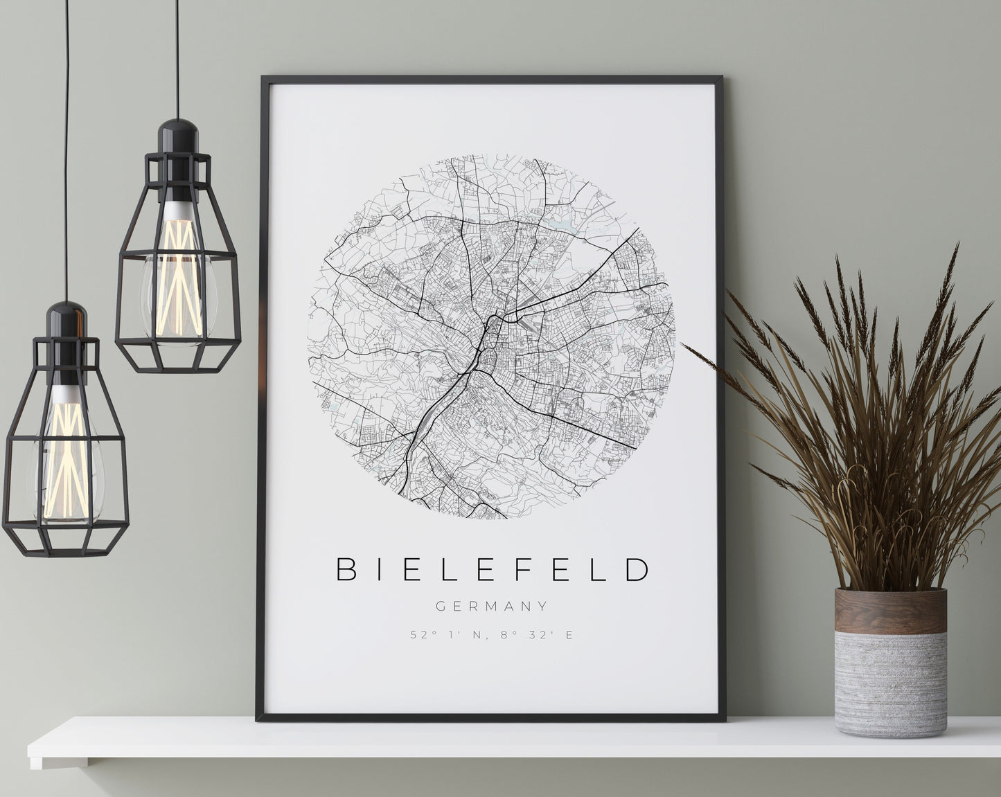 Bielefeld Poster | Karte kreisförmig