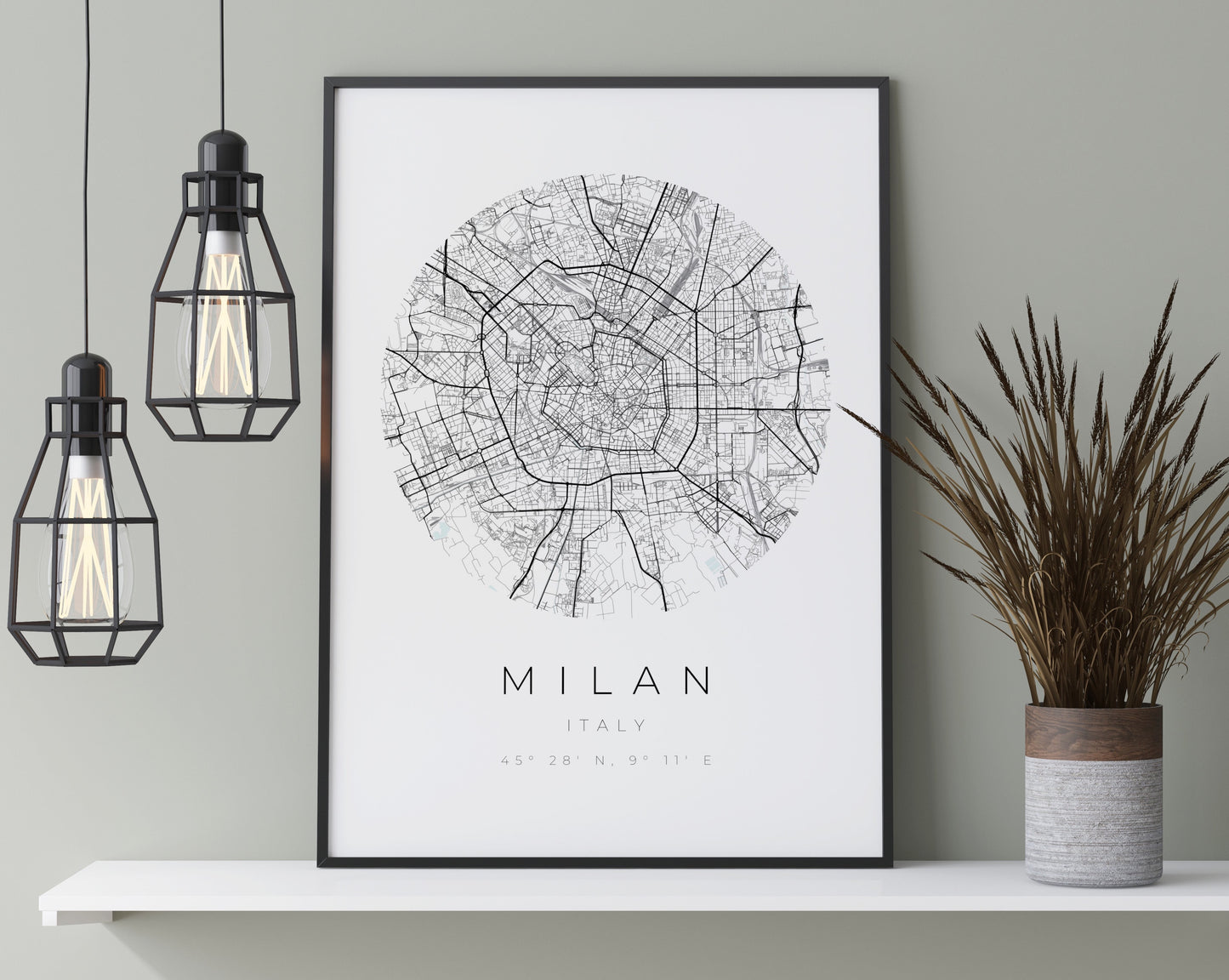 Mailand Poster | Karte kreisförmig