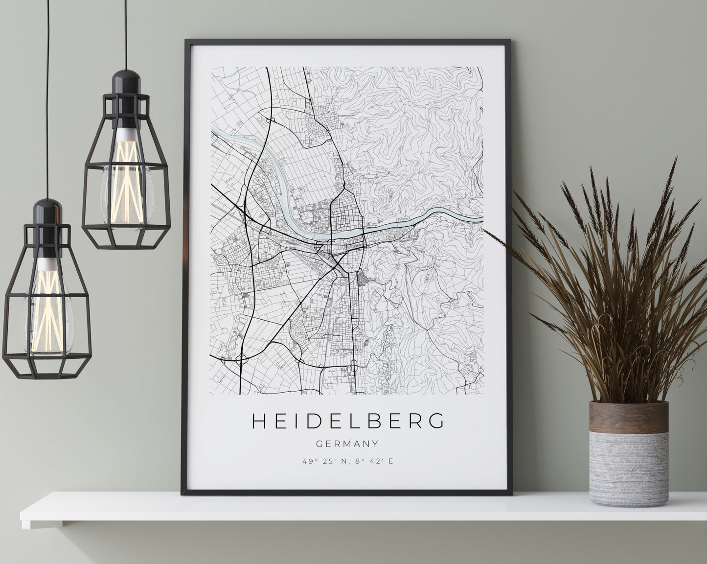 Heidelberg Poster | Karte rechteckig