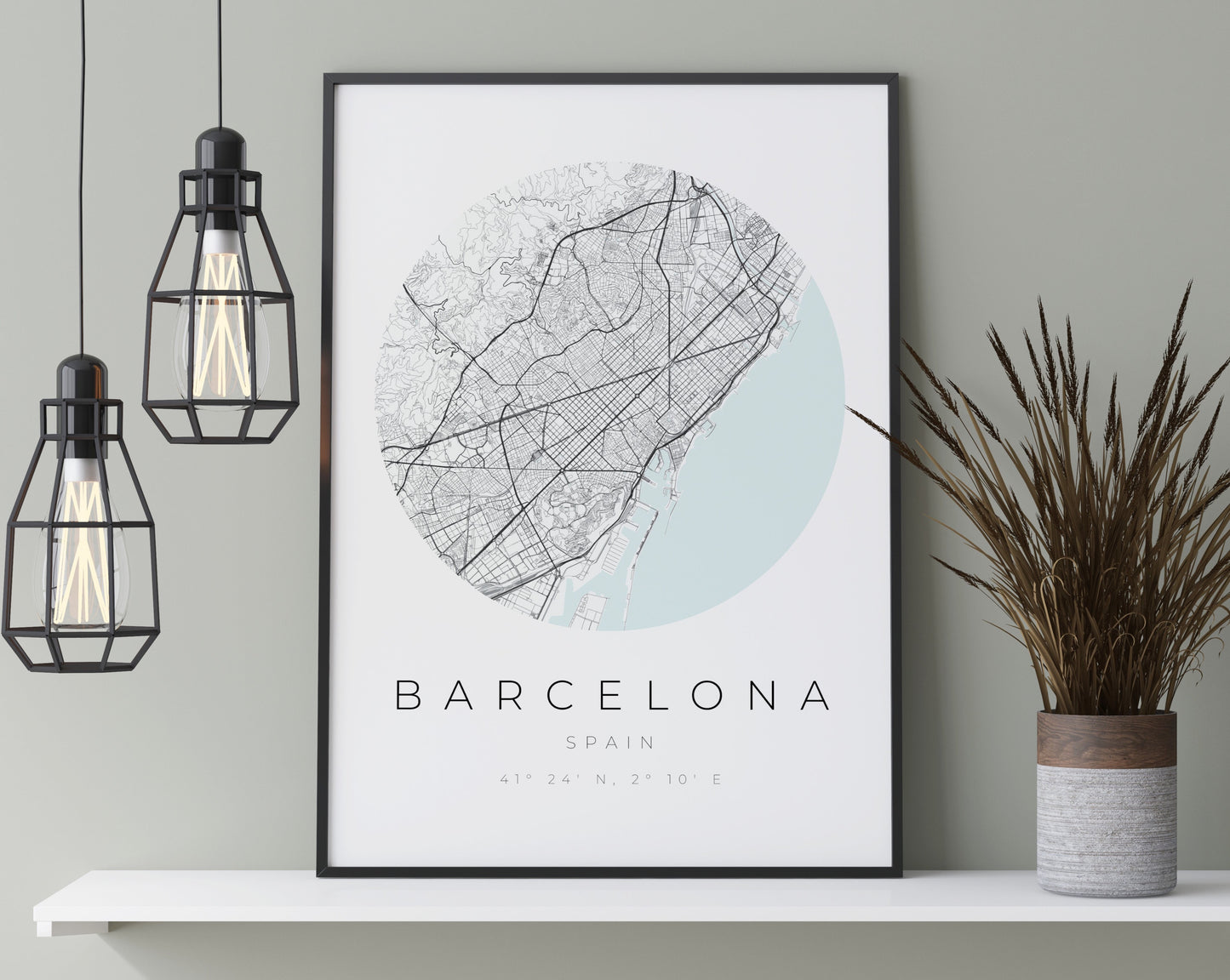 Barcelona Poster | Karte kreisförmig