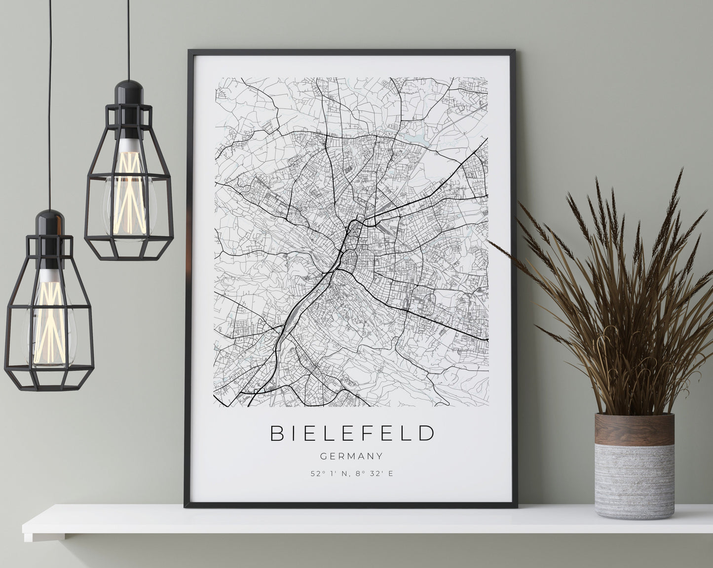 Bielefeld Poster | Karte rechteckig