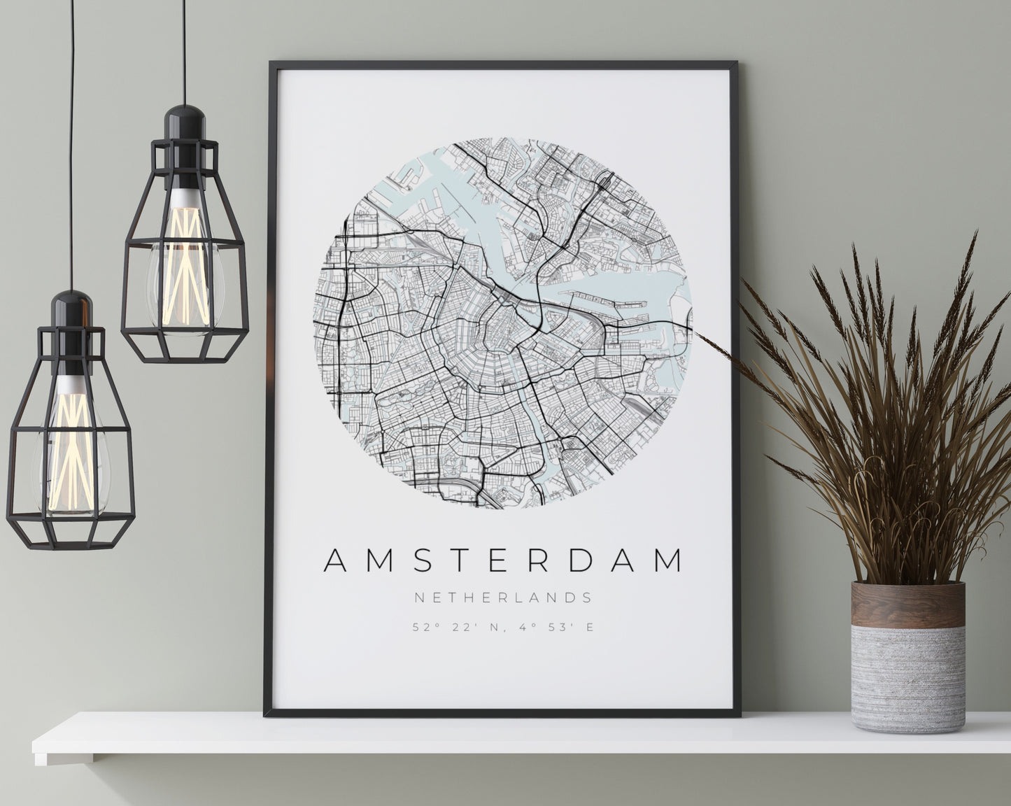 Amsterdam Poster | Karte kreisförmig