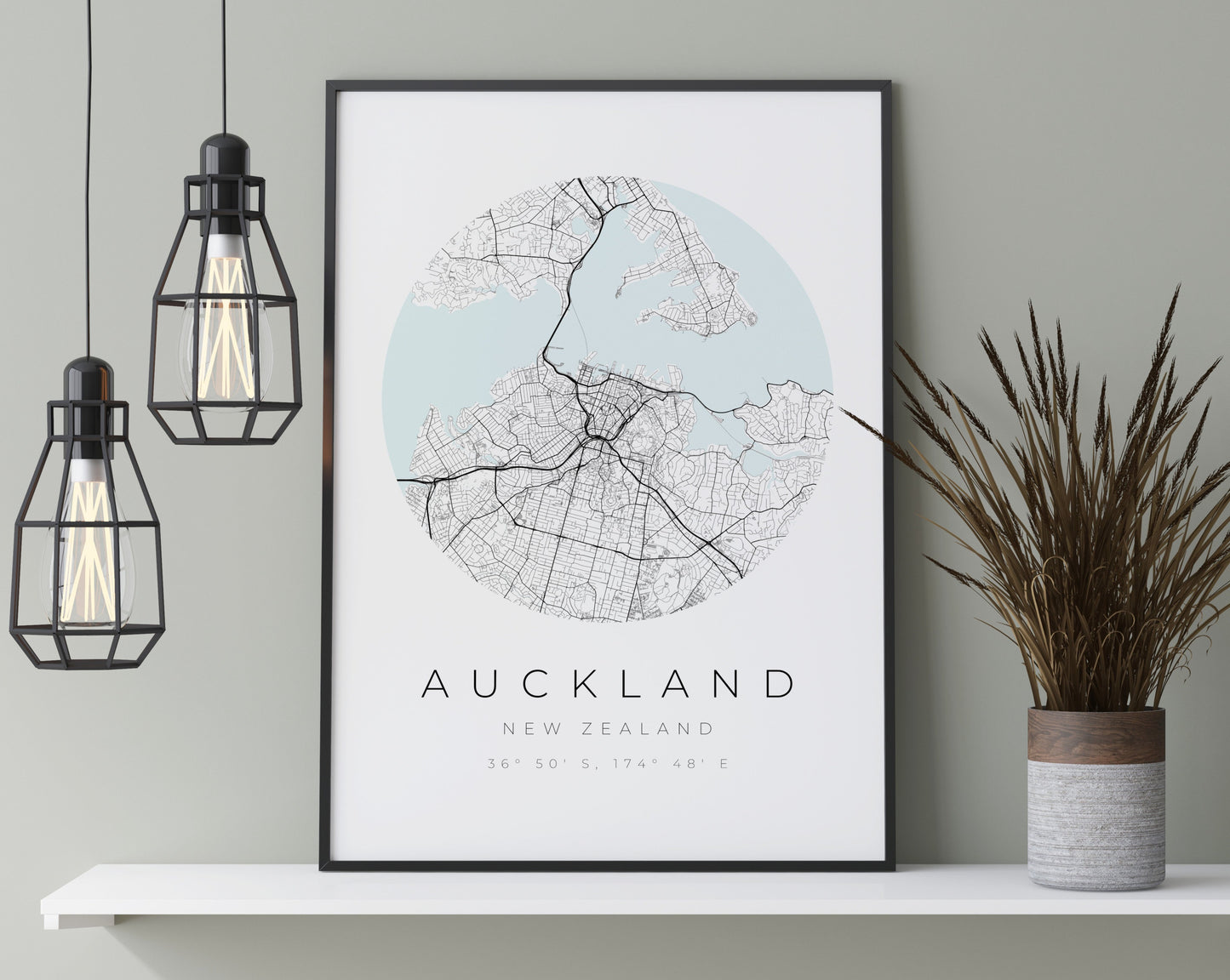 Auckland Poster | Karte kreisförmig