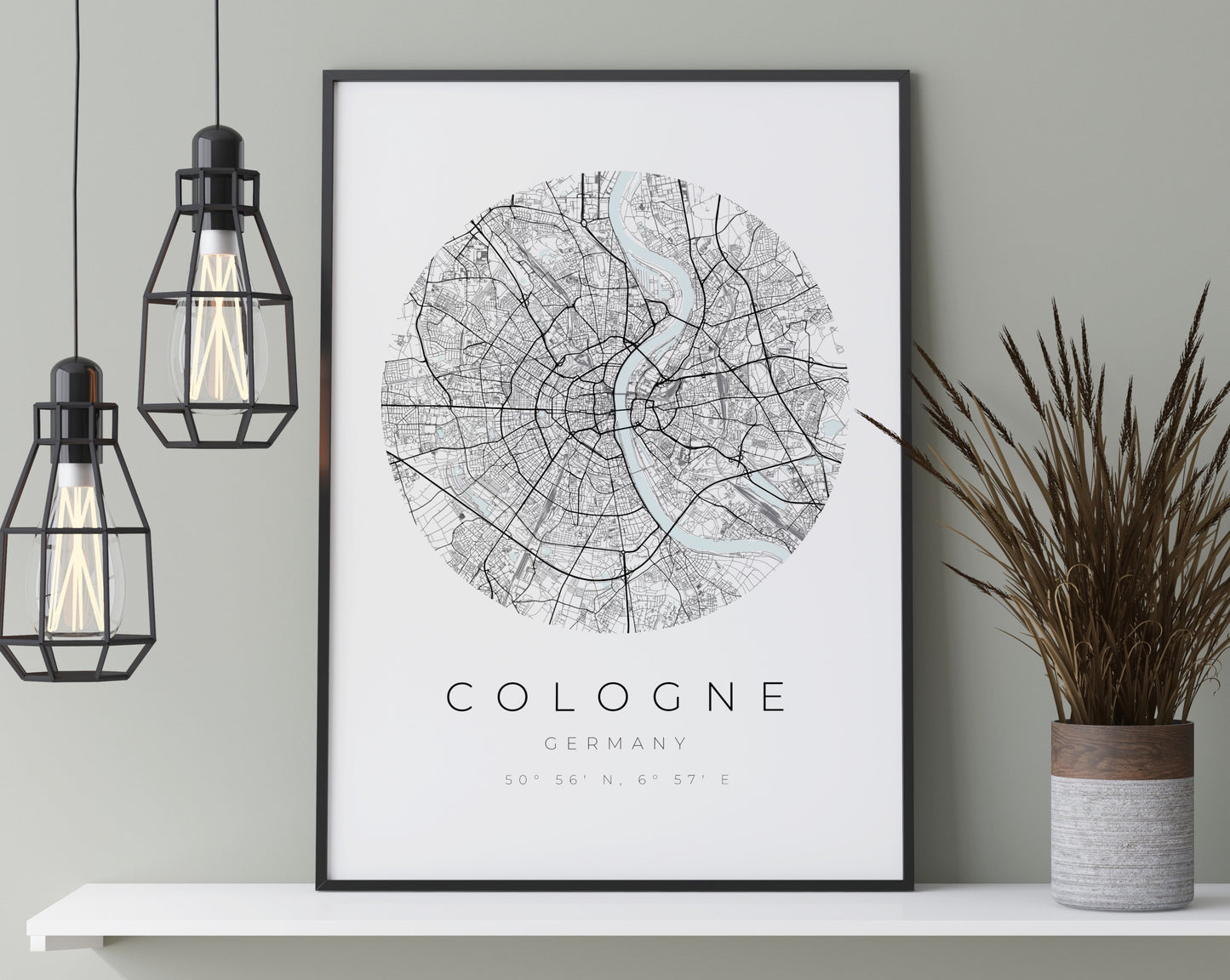 Köln Poster | Karte kreisförmig