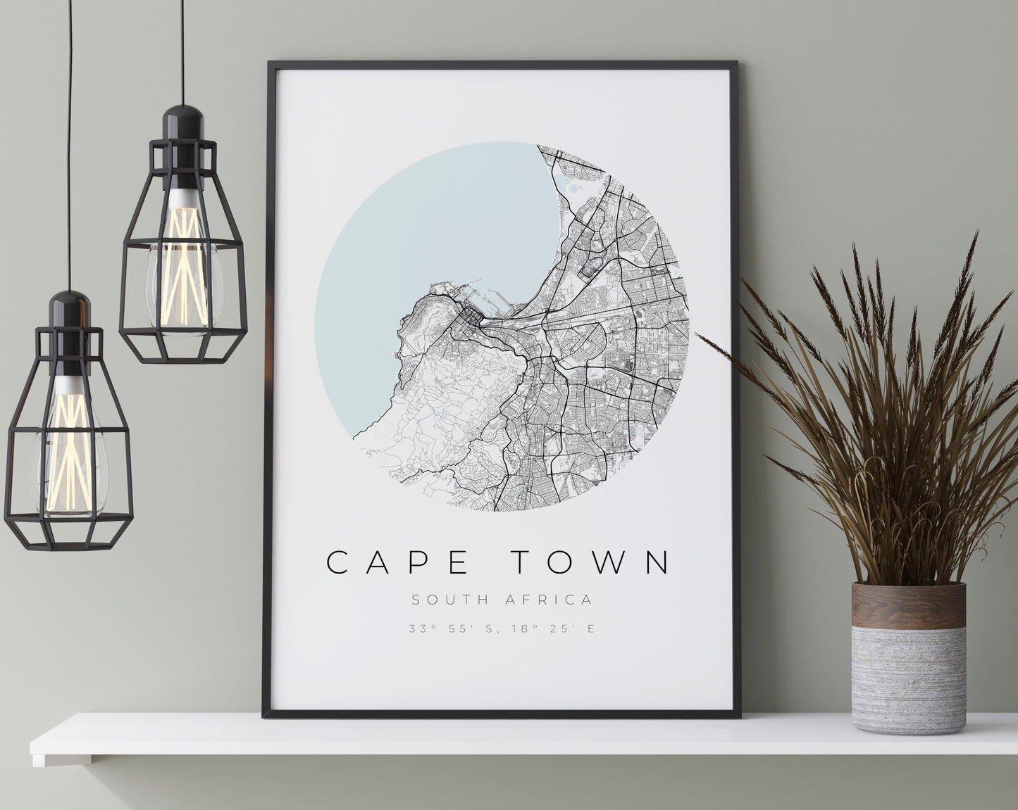 Kapstadt Poster | Karte kreisförmig