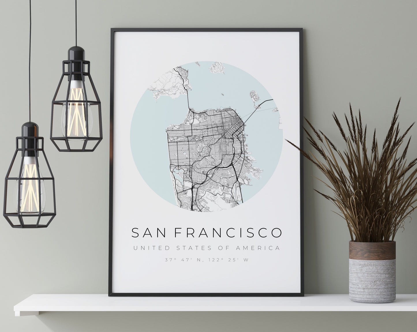 San Francisco Poster | Karte kreisförmig