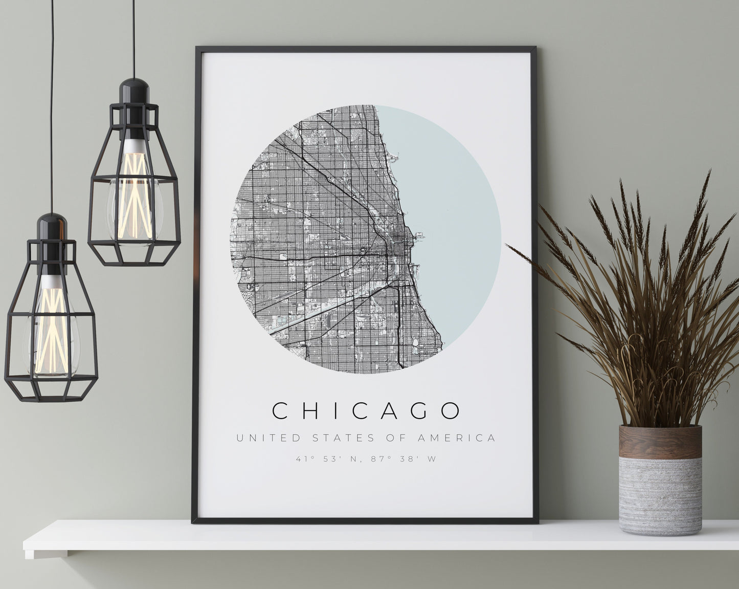Chicago Poster | Karte kreisförmig