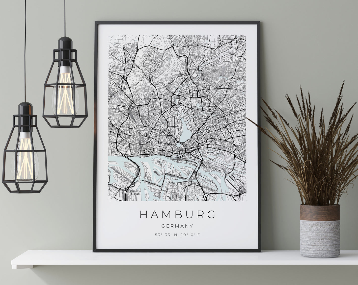 Hamburg Poster | Karte rechteckig