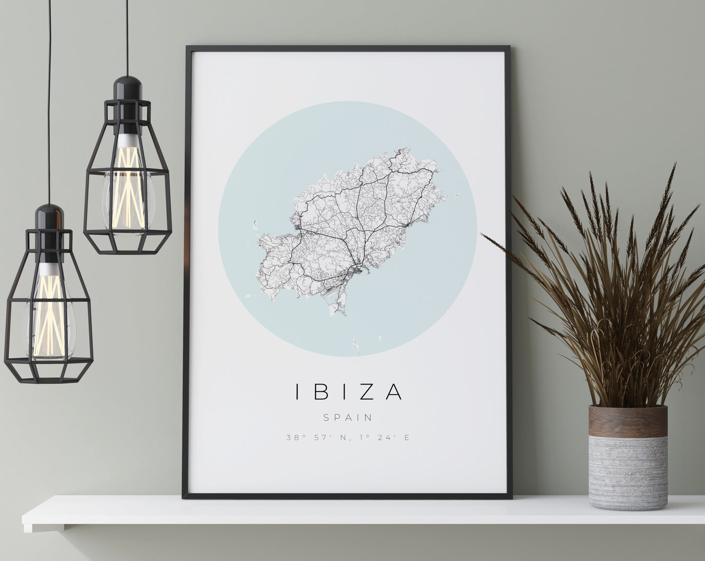 Ibiza Poster | Karte kreisförmig