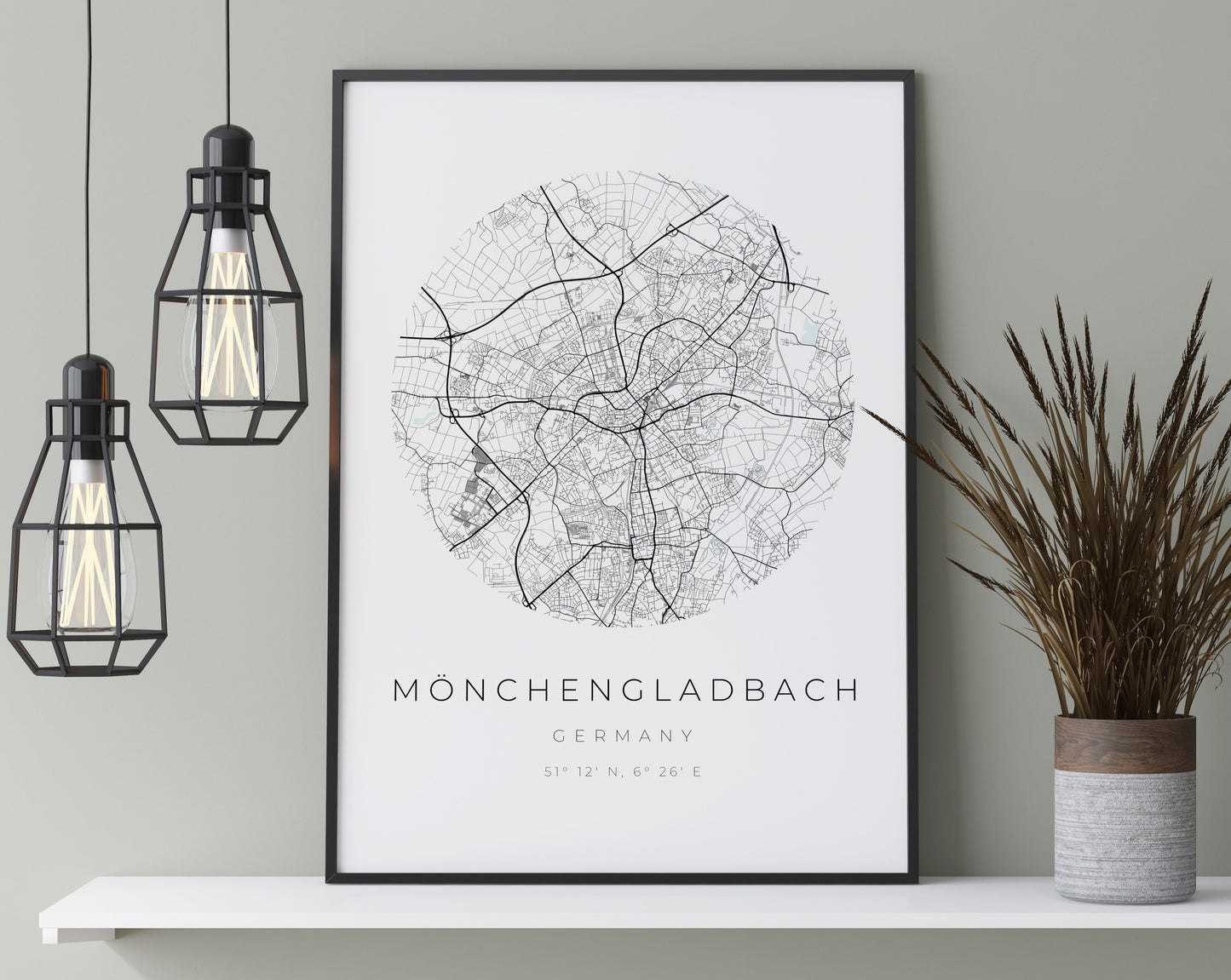 Mönchengladbach Poster | Karte kreisförmig
