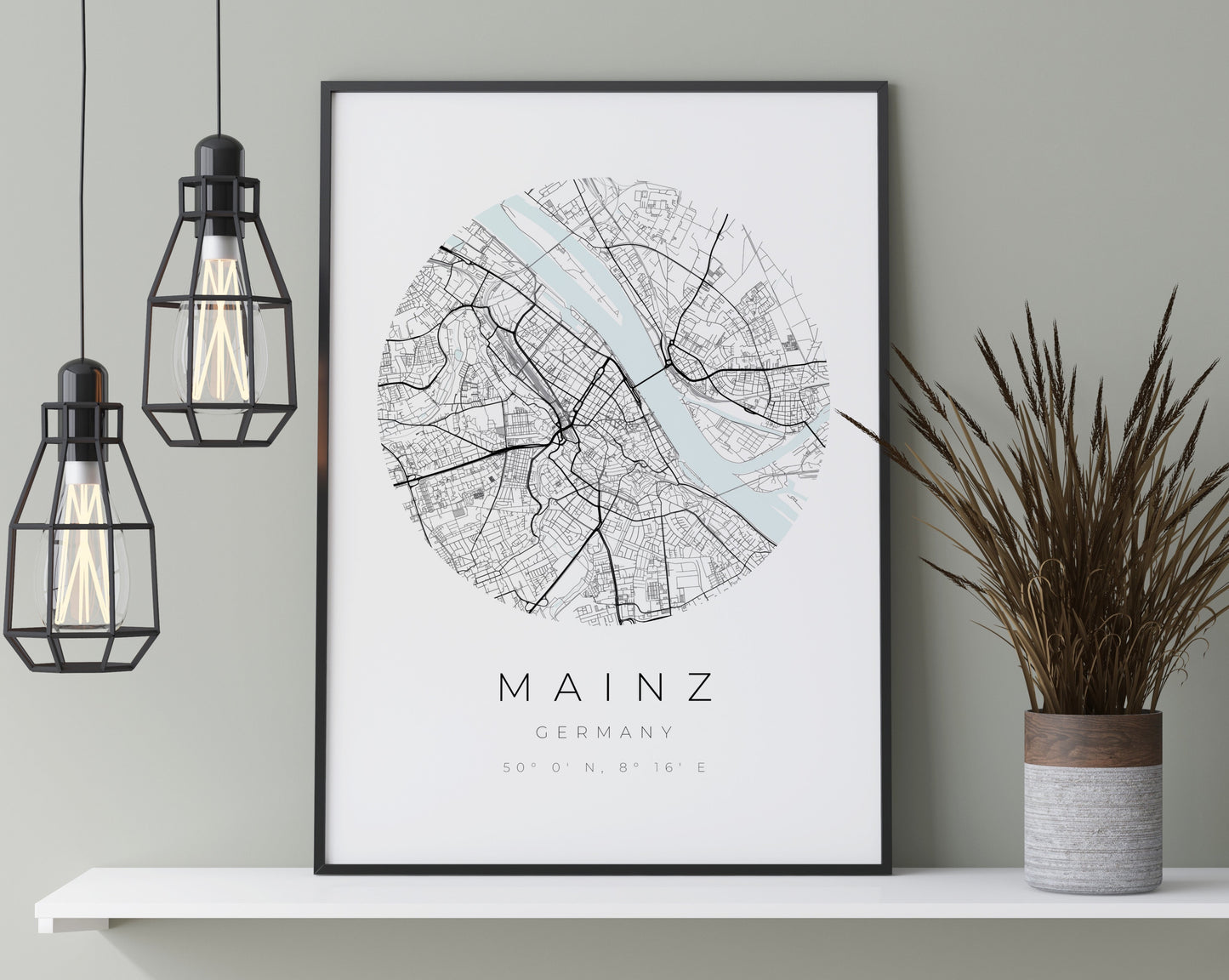 Mainz Poster | Karte kreisförmig