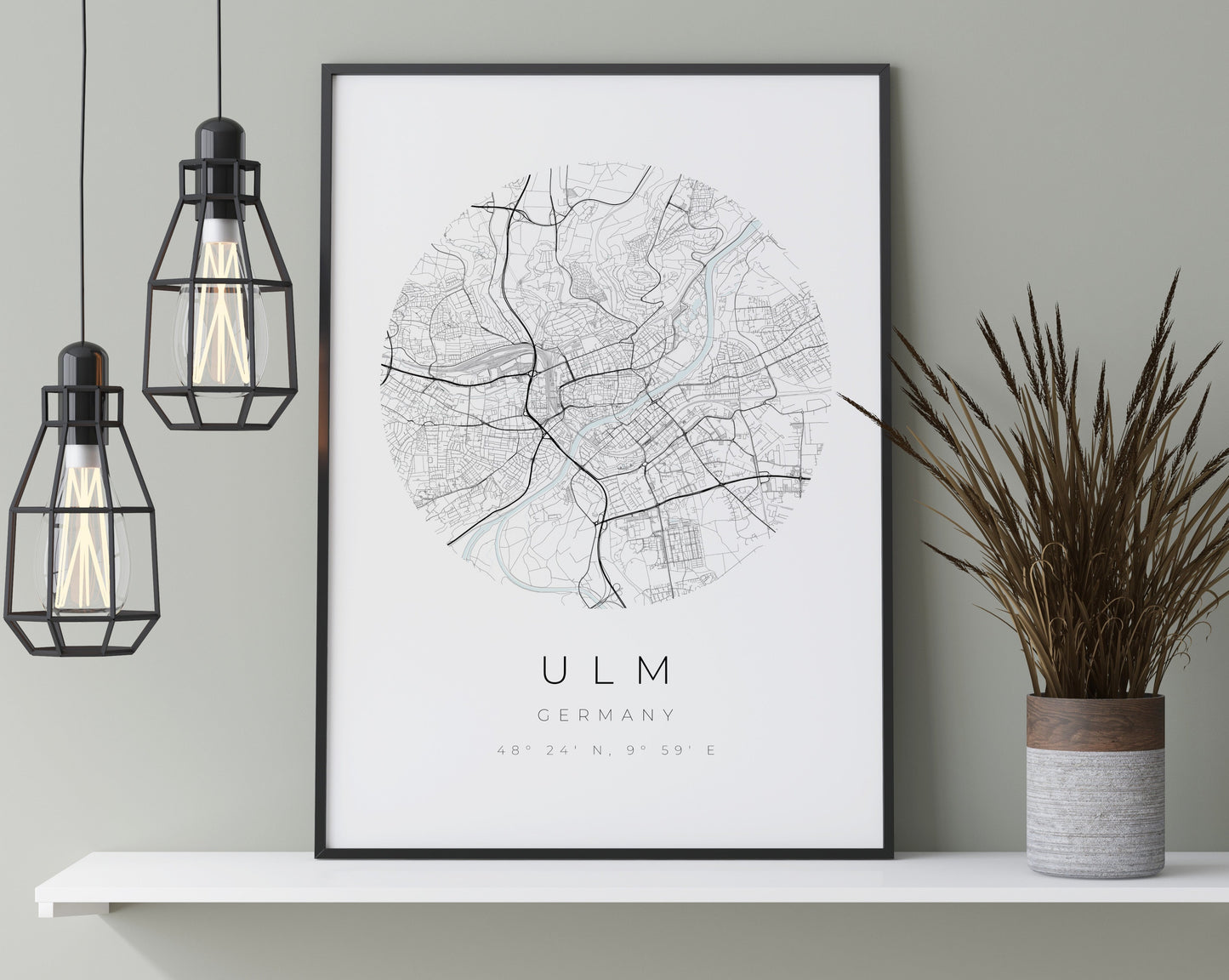 Ulm Poster | Karte kreisförmig