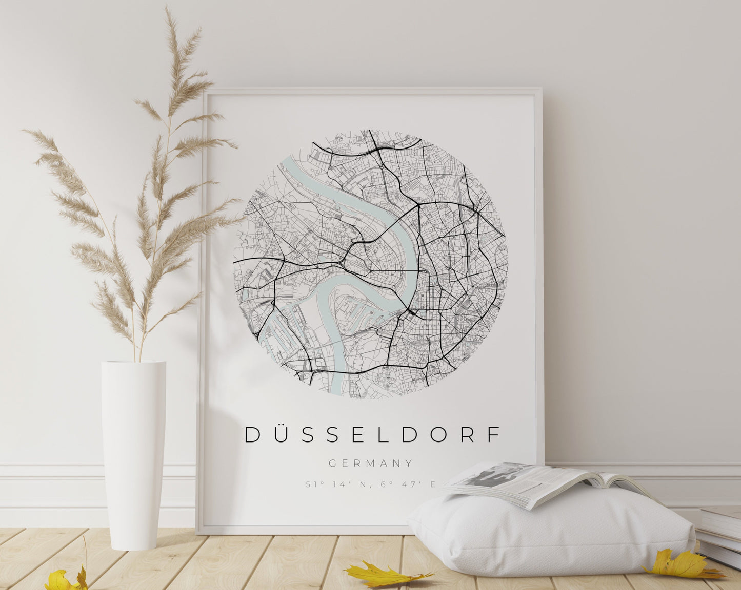 Düsseldorf Poster | Karte kreisförmig