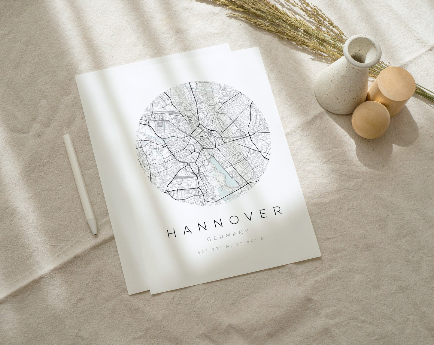 Hannover Poster | Karte kreisförmig
