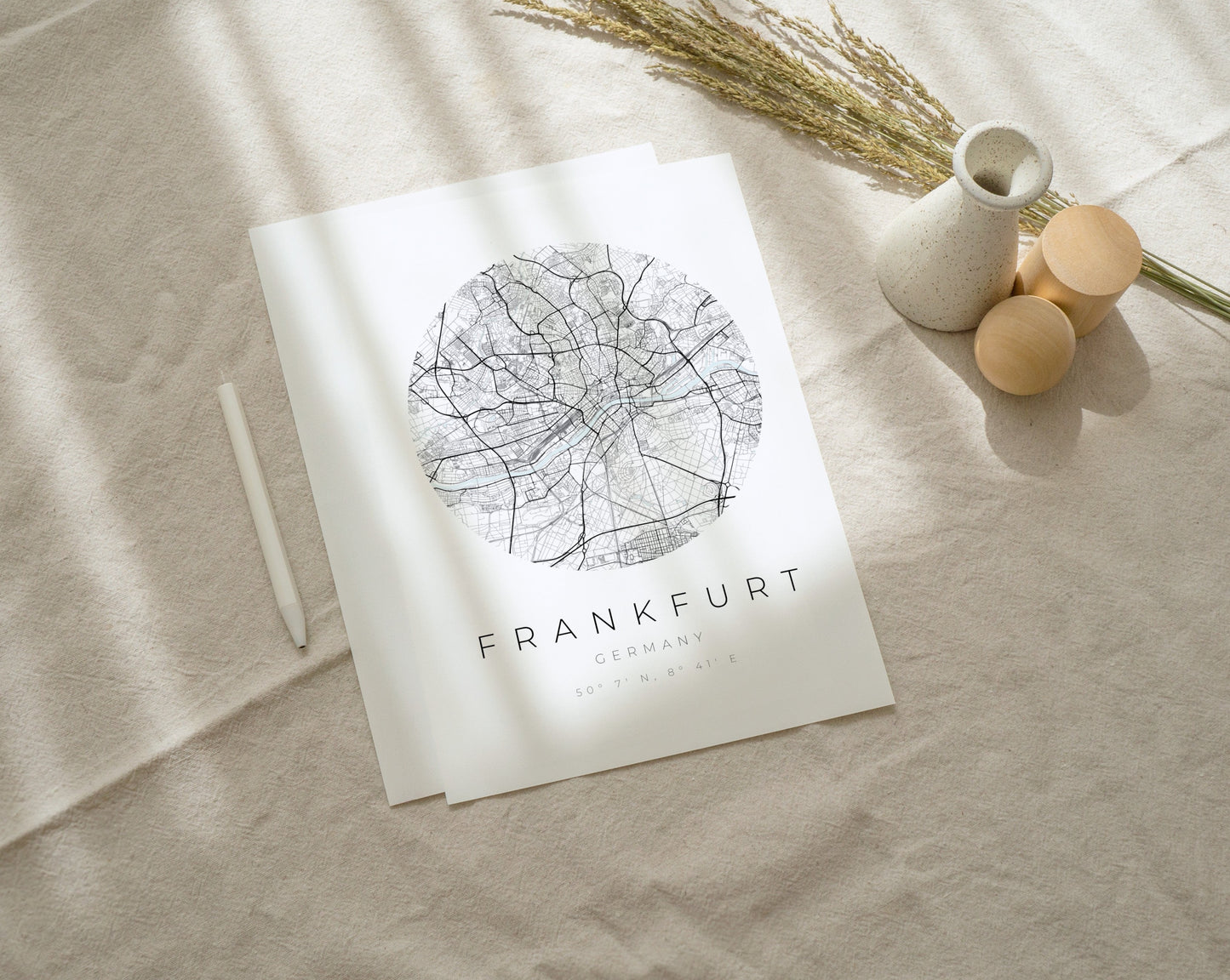 Frankfurt Poster | Karte kreisförmig