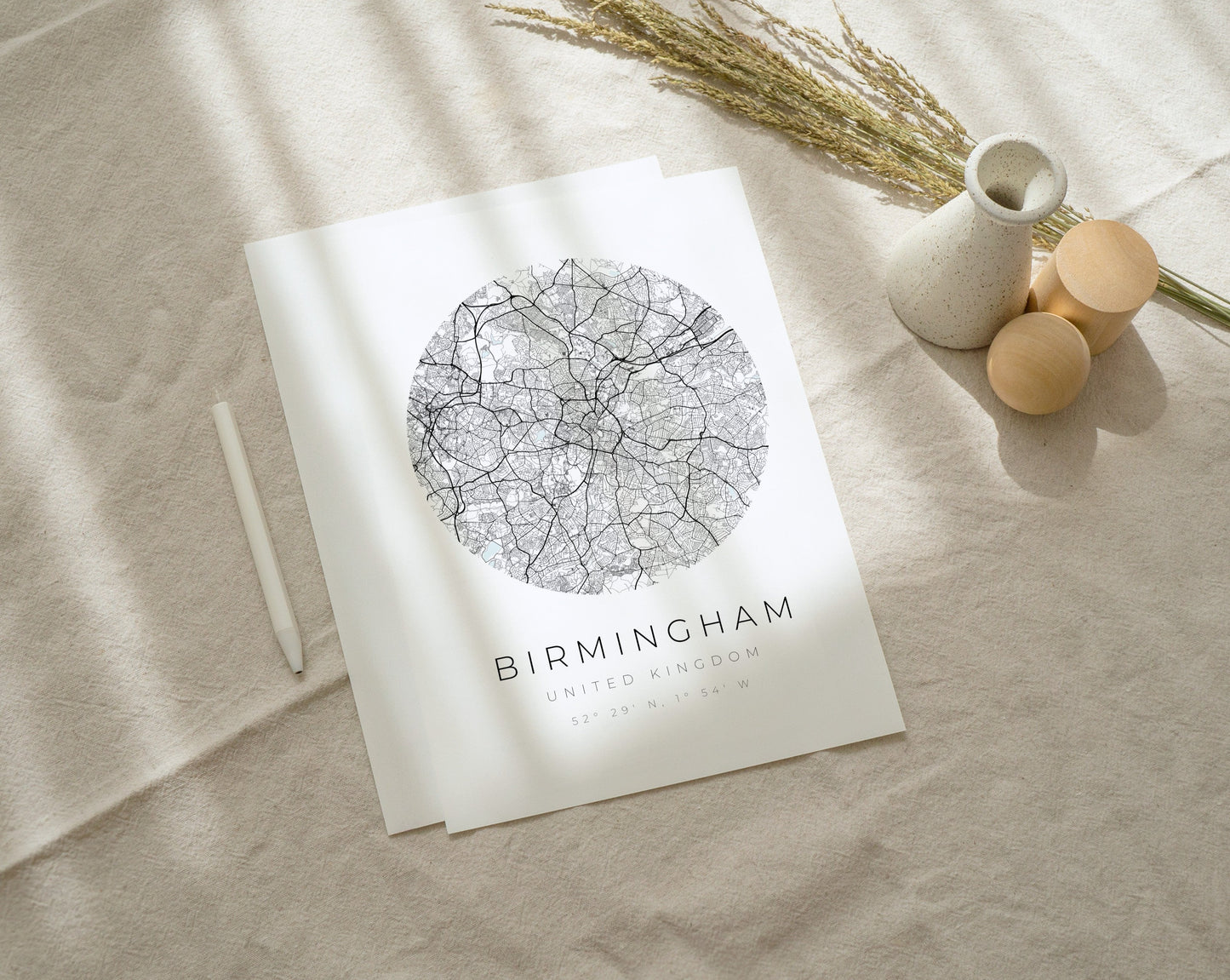 Birmingham Poster | Karte kreisförmig