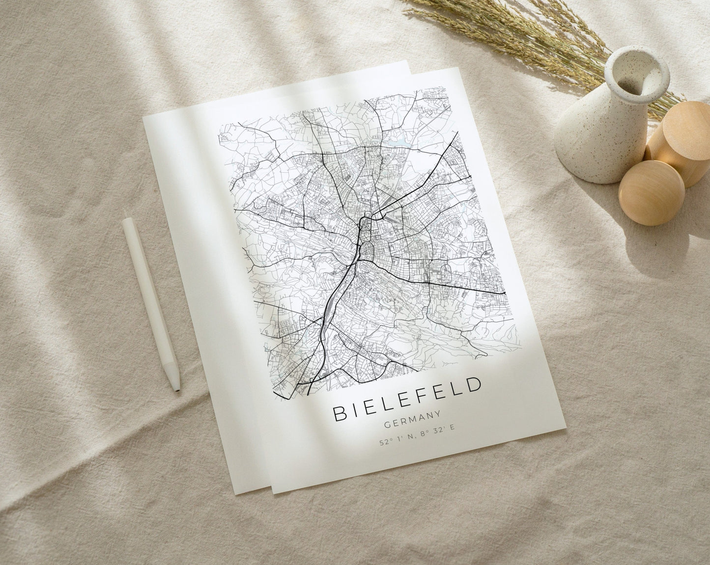 Bielefeld Poster | Karte rechteckig