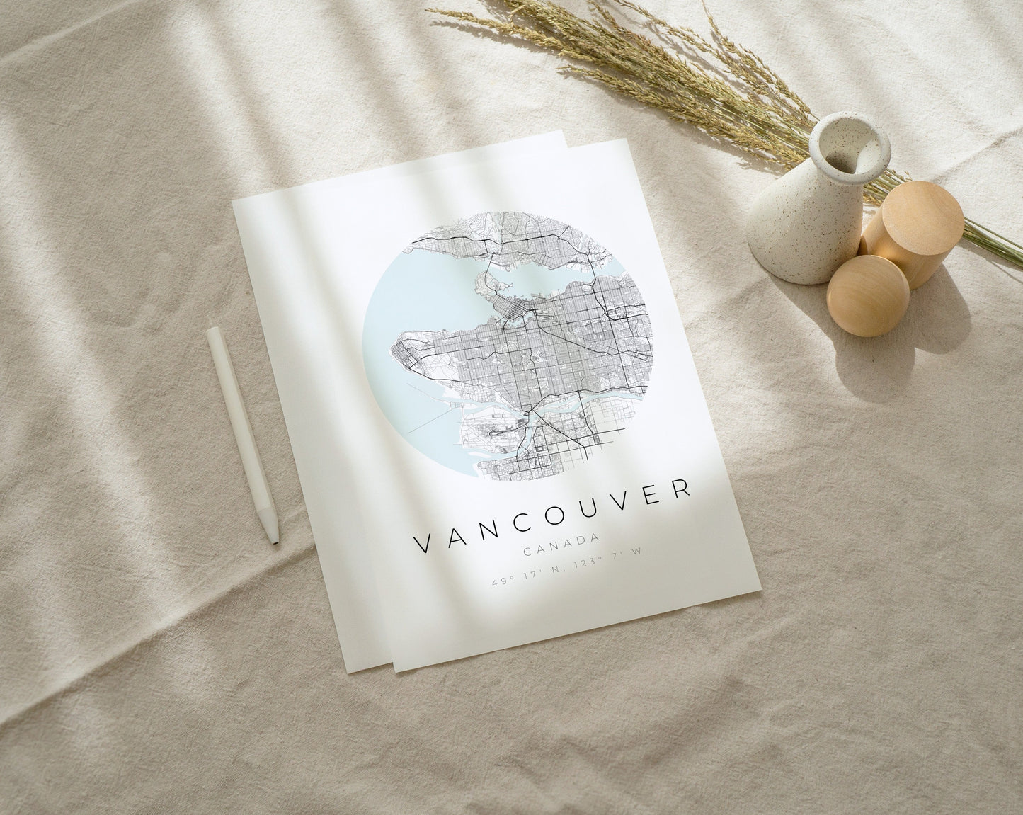 Vancouver Poster | Karte kreisförmig