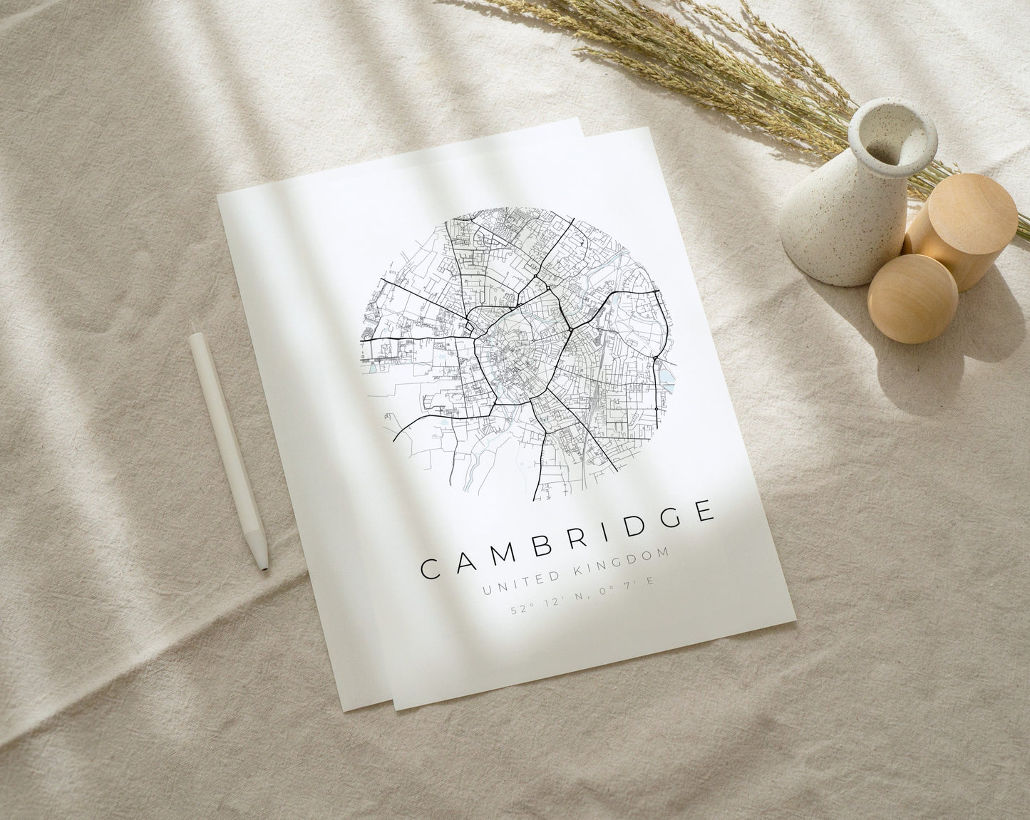 Cambridge Poster | Karte kreisförmig