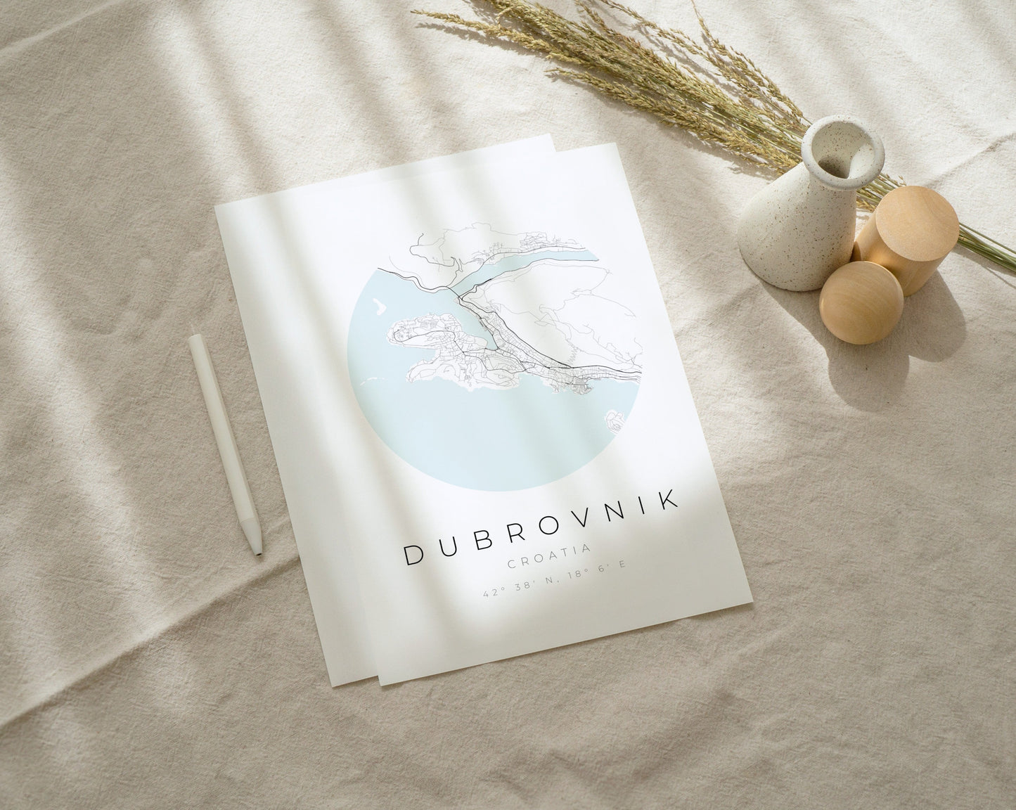 Dubrovnik Poster | Karte kreisförmig