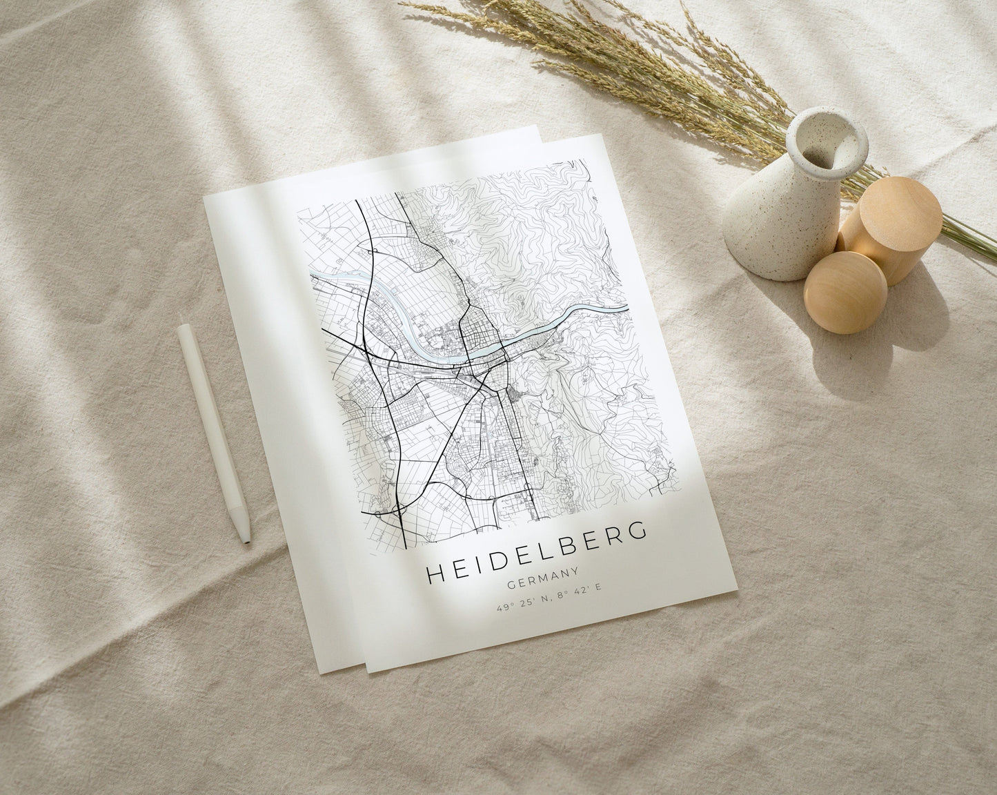 Heidelberg Poster | Karte rechteckig