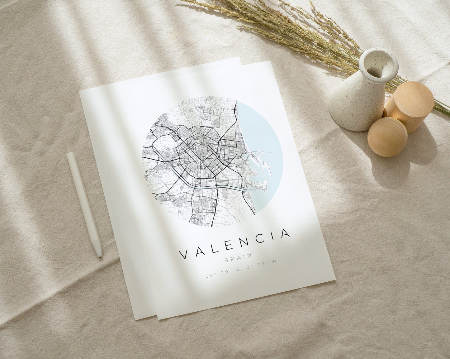 Valencia Poster | Karte kreisförmig